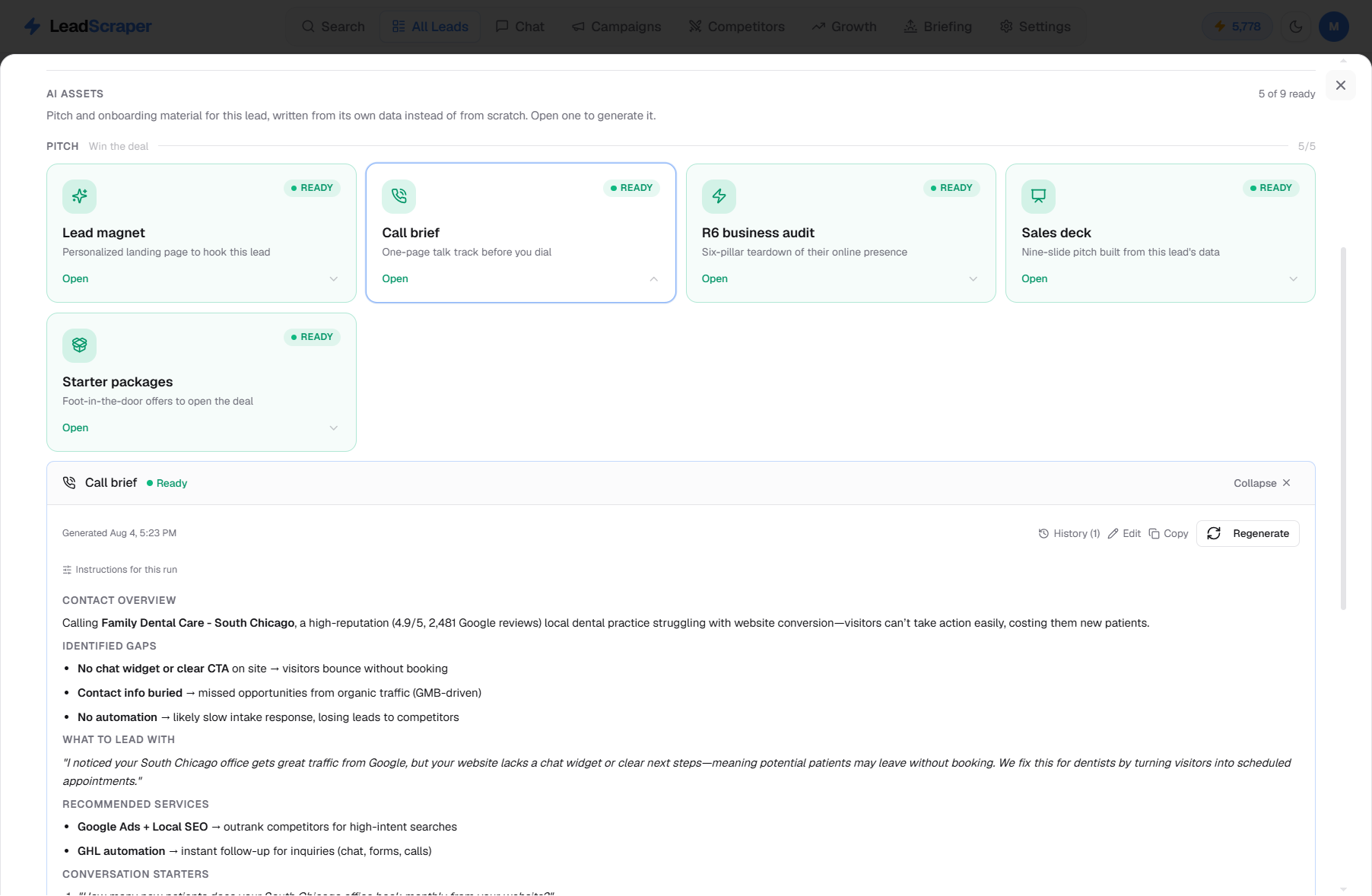 call-brief screenshot