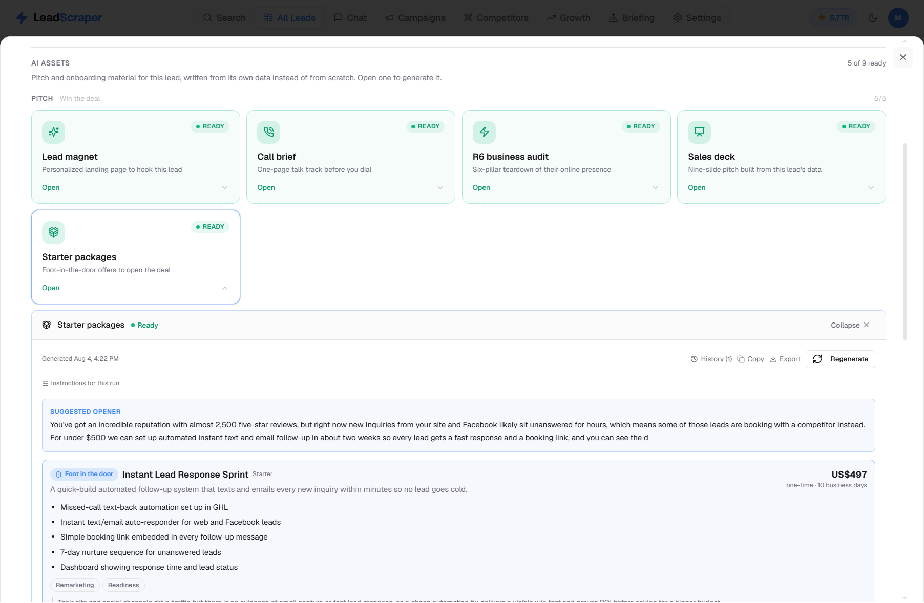 packages screenshot