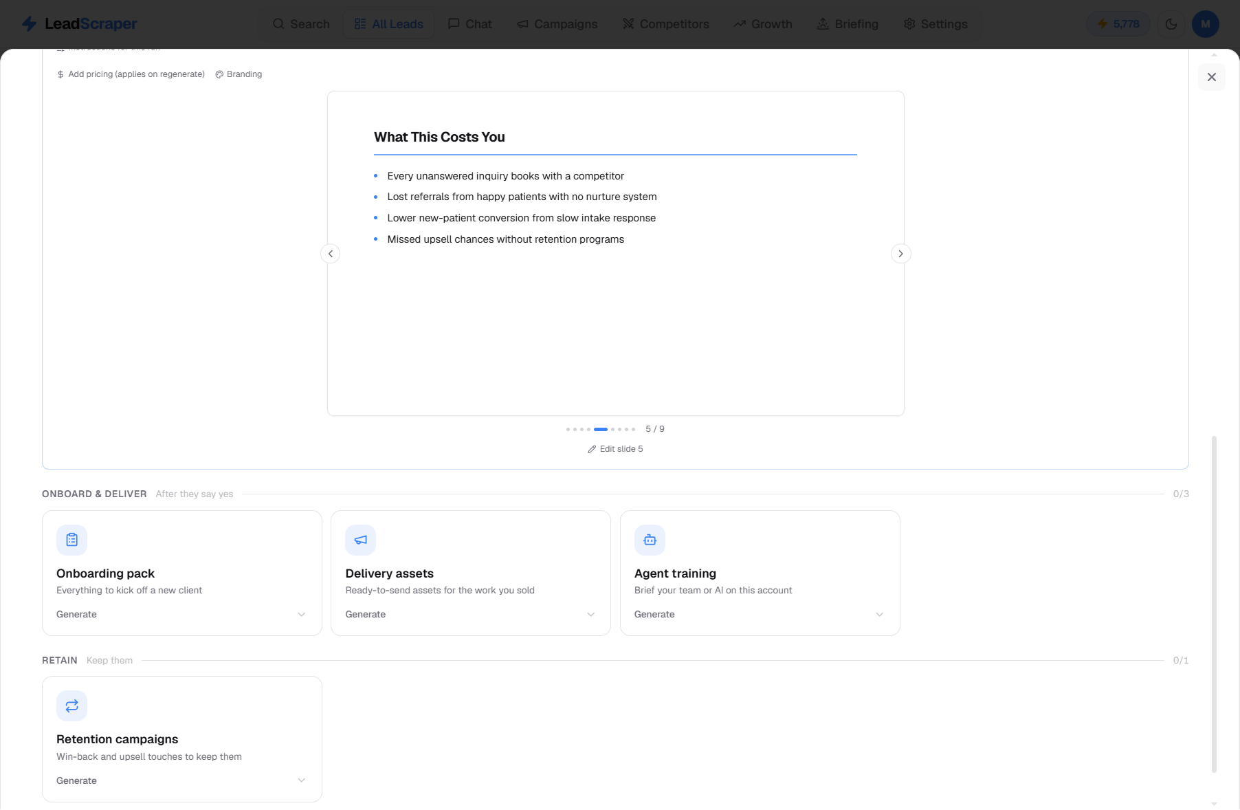 Sales deck slide