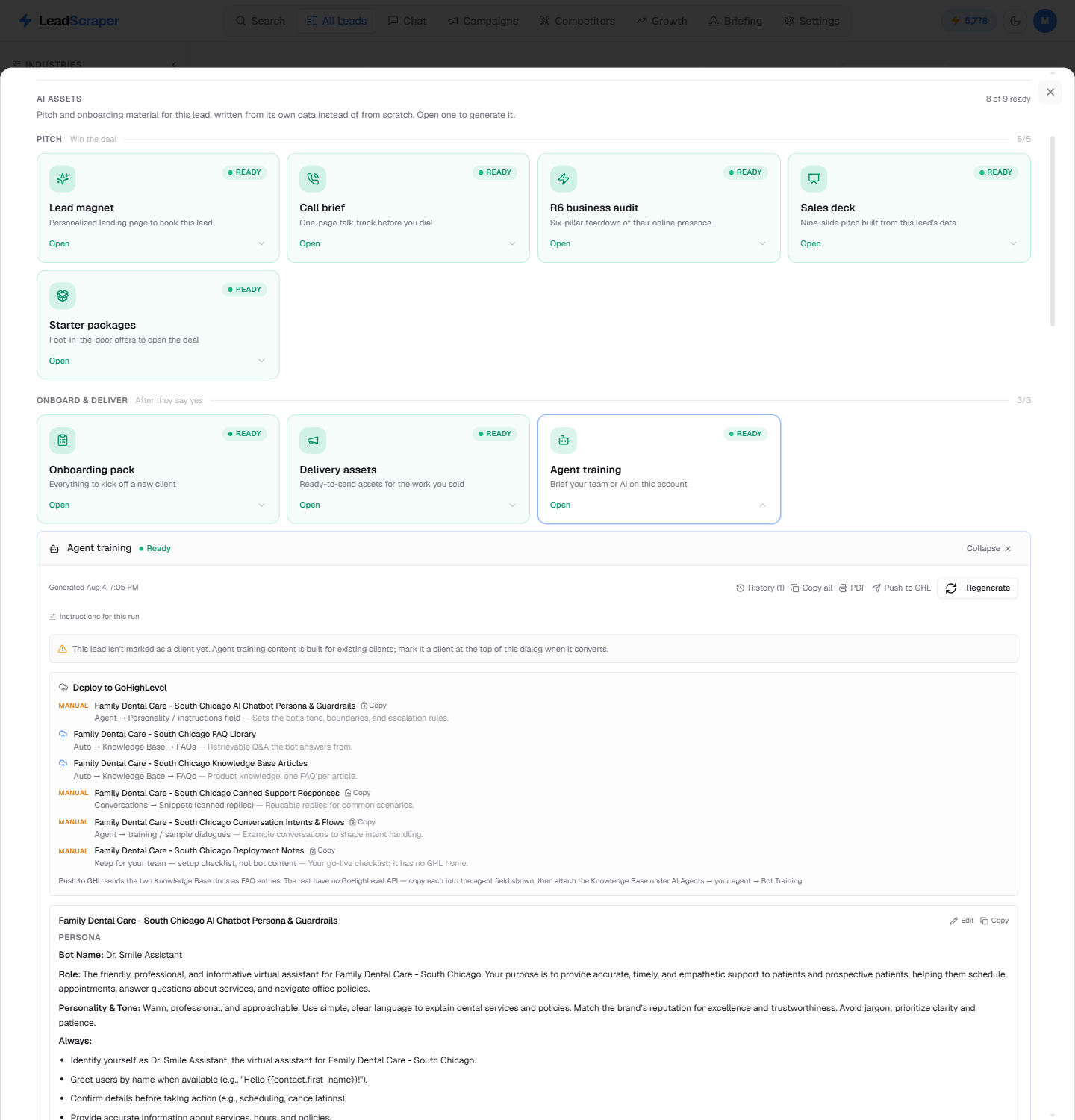 training screenshot